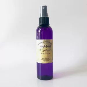 Sandalwood and bergamot body oil mist